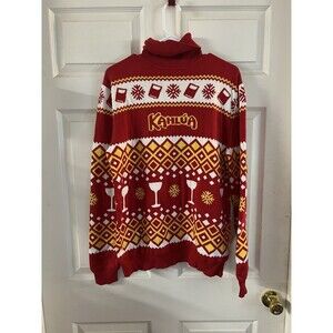 Holiday Style Kahlua Ugly Christmas Sweater - Yellow/ Red - Adult Large
